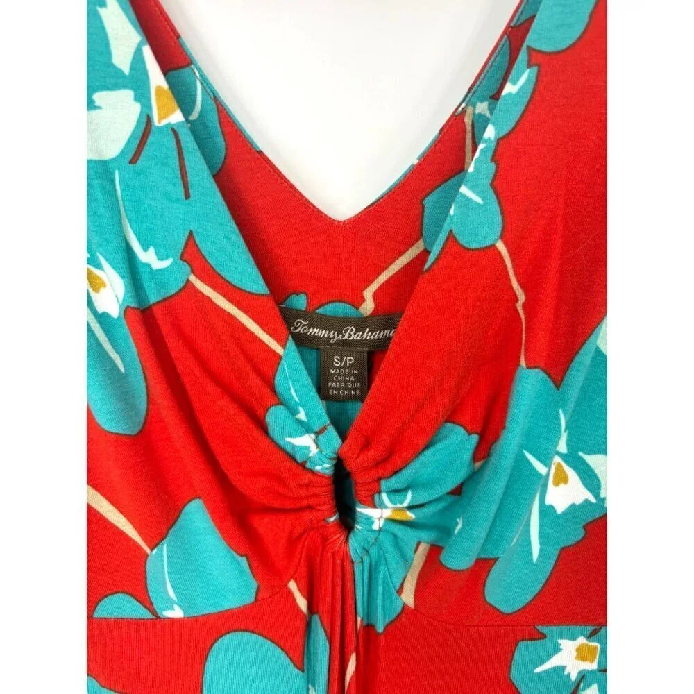 Tommy Bahama Red and Blue Tropical‎ Flower Dress Small
